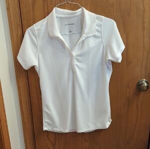 Port Authority Women's White Button Down Shirt. Golf Shirt.